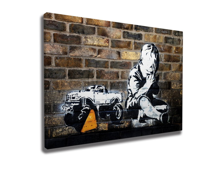 Wallity WY25 Banksy Lienzo Decorativo Enmarcado 50 x 70 cm Wallity WY25 Banksy Lienzo Decorativo Enmarcado 50 x 70 cm